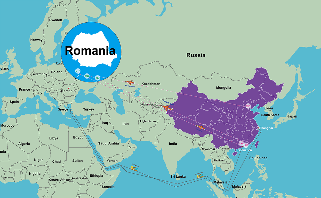 Modalitati de livrare si costuri de transport din China in Romania